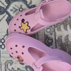 CROCS Pink Kids Water Shoes with Star Charm